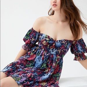 UO Mimi Floral Off the Shoulder Mini Dress